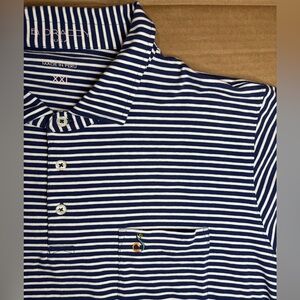 Navy Striped Polo Shirt
